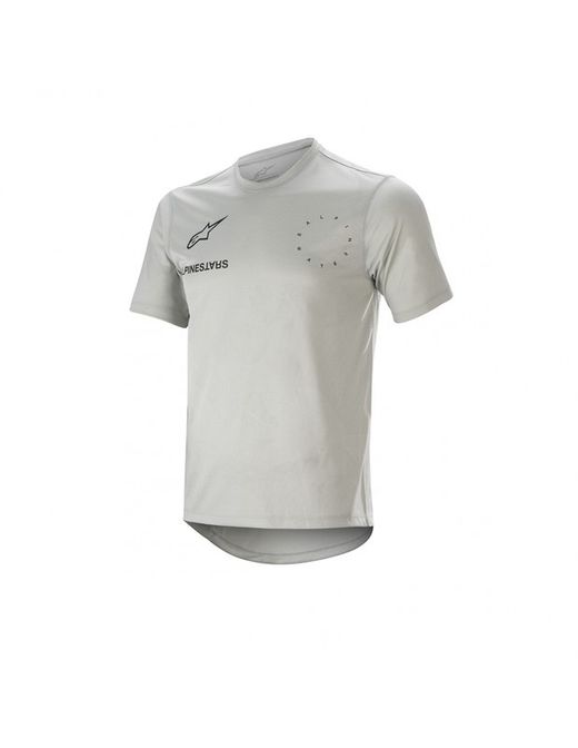 Camiseta Alpinestars Topo Manga Corta Gris Claro 🤍 | Maillot MTB Técnico para Trail y Enduro