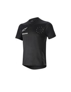 Camiseta Alpinestars Topo Manga Corta Negra 🖤 | Maillot MTB Técnico para Trail y Enduro