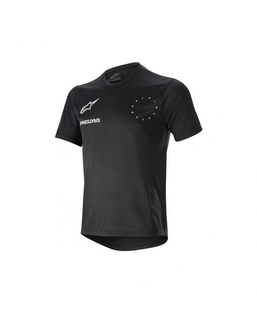 Camiseta Alpinestars Topo Manga Corta Negra 🖤 | Maillot MTB Técnico para Trail y Enduro