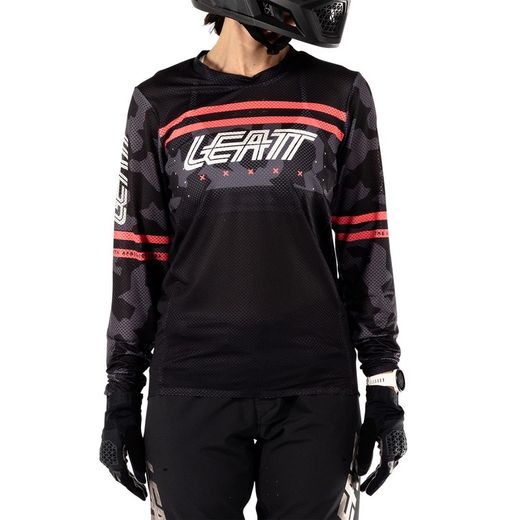 Camiseta Leatt MTB Gravity 4.0 WN Negro | Ropa de Alto Rendimiento para Mujeres Ciclistas de MTB
