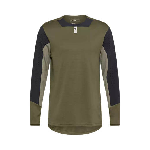 Camiseta Técnica de Manga Larga Fox Defend – Resistencia y Comodidad para MTB 🚵‍♂️🔥 Verde Oliva