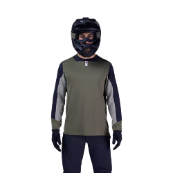 🚵‍♂️🔥 Camiseta Técnica de Manga Larga Fox Defend – Resistencia y Comodidad para MTB  Verde Oliva