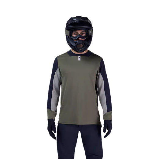 🚵‍♂️🔥 Camiseta Técnica de Manga Larga Fox Defend – Resistencia y Comodidad para MTB  Verde Oliva