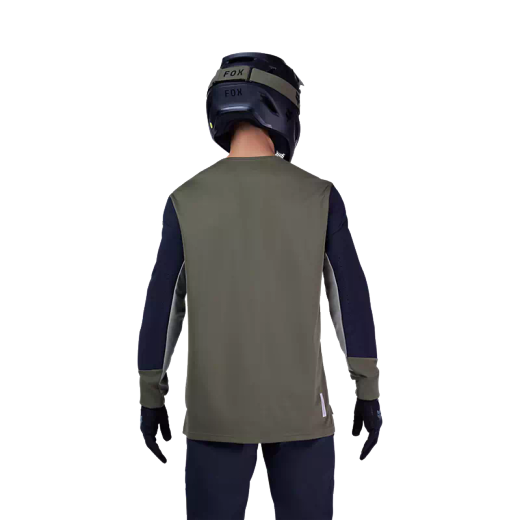 🚵‍♂️🔥 Camiseta Técnica de Manga Larga Fox Defend – Resistencia y Comodidad para MTB  Verde Oliva