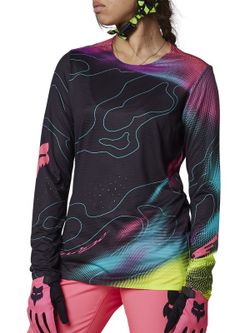 🖤💖 Camiseta Técnica De Manga Larga Lunar Flexair Para Mujer Negra/Rosa
