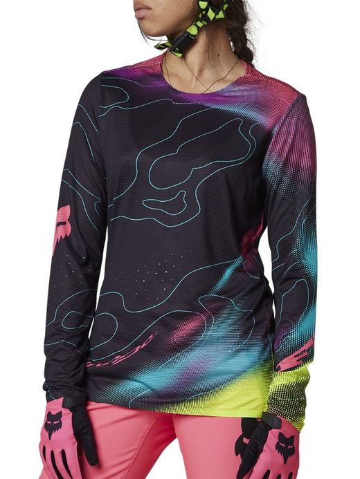 🖤💖 Camiseta Técnica De Manga Larga Lunar Flexair Para Mujer Negra/Rosa