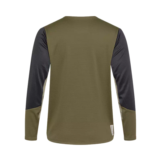 🚵‍♂️👕 Camiseta Técnica Fox Defend de Manga Larga – Juvenil (Verde Oliva)  Resistencia, Comodidad y Estilo para el Ciclista Juvenil 🌿🔥