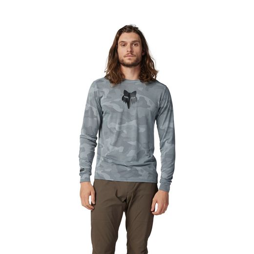 Camiseta Técnica Fox Ranger TruDri™ de Manga Larga – Comodidad y Rendimiento para MTB Gris Nube