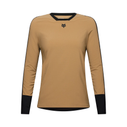 🔥 Camiseta Técnica Fox Defend Thermal Mujer – Rendimiento y Calidez para MTB (Marrón Azúcar) 🖤