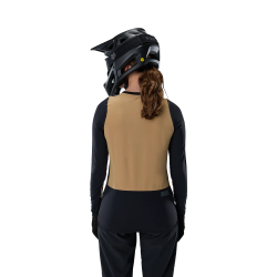 🔥 Camiseta Técnica Fox Defend Thermal Mujer – Rendimiento y Calidez para MTB (Marrón Azúcar) 🖤