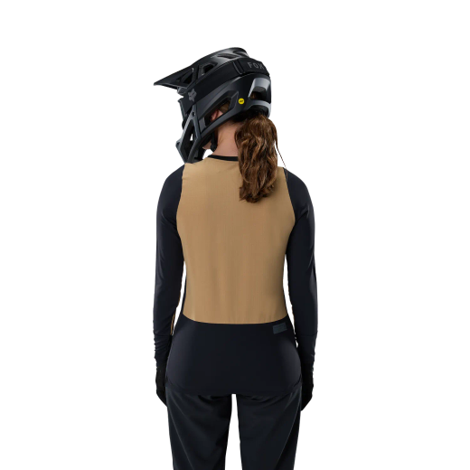 🔥 Camiseta Técnica Fox Defend Thermal Mujer – Rendimiento y Calidez para MTB (Marrón Azúcar) 🖤