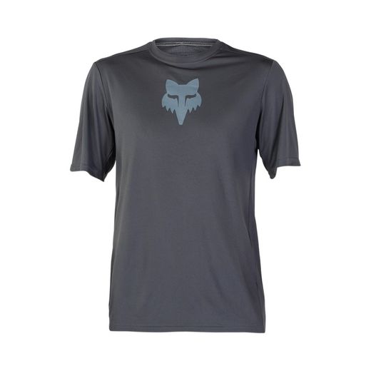Camiseta Técnica Fox Ranger Lab Head – Rendimiento, Estilo y Comodidad para Aventuras en MTB Gris