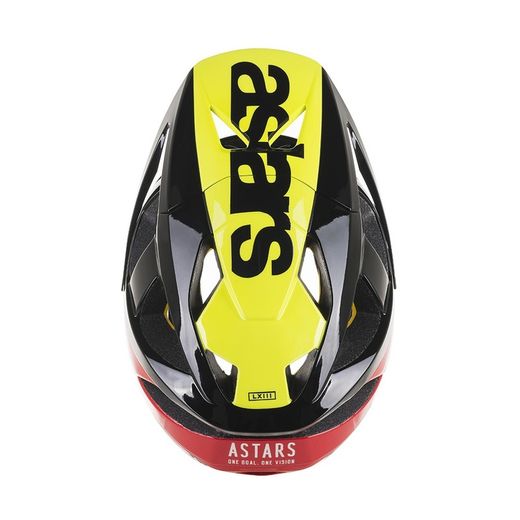 🪖🔥 Casco Alpinestars Vector Tech Pilot – Protección Avanzada para MTB y Trail | Negro / Amarillo Flúor / Rojo 🚵‍♂️