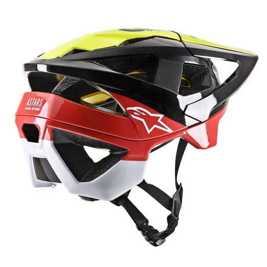 🪖🔥 Casco Alpinestars Vector Tech Pilot – Protección Avanzada para MTB y Trail | Negro / Amarillo Flúor / Rojo 🚵‍♂️