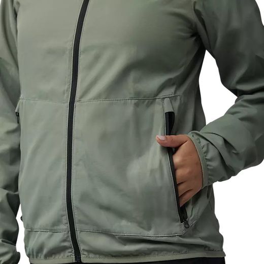 🌬️🚵‍♀️ Chaqueta Fox Cortavientos Ranger Mujer – Protección Ligera para MTB y Enduro (Verde musgo) 🌿