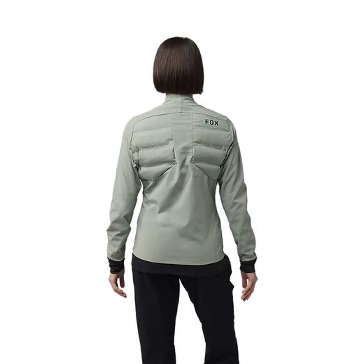 🧥🔥🚵‍♂️ Chaqueta Fox Flexair Fire Hybrid Mujer – Protección, Calidez y Máximo Rendimiento Color Verde musgo
