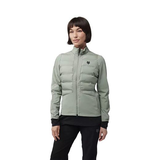 🧥🔥🚵‍♂️ Chaqueta Fox Flexair Fire Hybrid Mujer – Protección, Calidez y Máximo Rendimiento Color Verde musgo