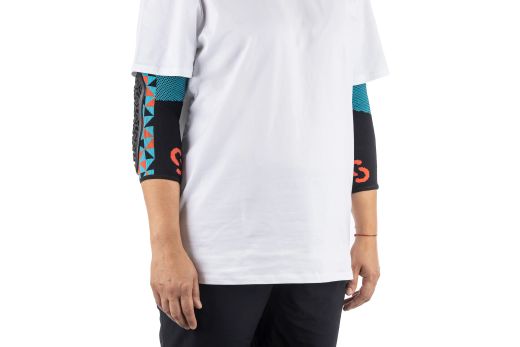 🛡️ Coderas Protectoras Flow Azul Claro / Rojo 🔵🔴 | Protección MTB, Trail y Enduro 🚵‍♂️🔥
