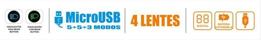 💡🚴‍♂️ Luz de Ciclismo RIDERS – Foco Serie Premium Digital | 2000 Lúmenes ⚡ | Batería Integrada 🔋 | Alta Potencia y Precisión 🚴‍♂️