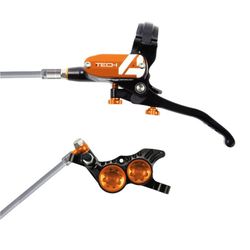🚴‍♂️⚡ Freno Hope Tech 4 V4 Trasero Negro/Naranja Compatible E-Bike – Potencia Brutal y Control Total