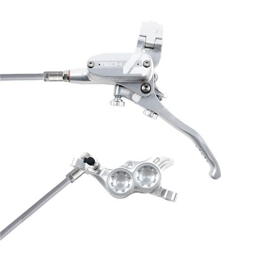 🚵‍♂️ Freno Hope Tech 4 E4 Trasero Plata/Plata – Precisión y Potencia Premium para MTB 🩶🛑