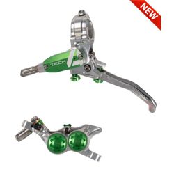 🚵‍♂️ Freno Hope Tech 4 E4 Delantero Plata/Verde – Máxima Potencia y Control 🔥🛑