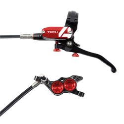 🚴‍♂️❤️ Freno Hope Tech 4 E4 Negro/Rojo Delantero – Potencia y Precisión para MTB Exigente