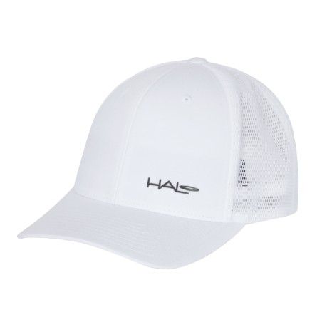 Gorra HALO FlexFit Mesh Hat - Blanca | Transpirable, Ajuste Elástico y Estilo Deportivo para Running, Outdoor y Entrenamiento