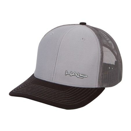 Gorra HALO FlexFit Mesh Hat - Gris/Negra | Transpirable, Ajuste Elástico y Estilo Deportivo para Outdoor, Running y Entrenamiento