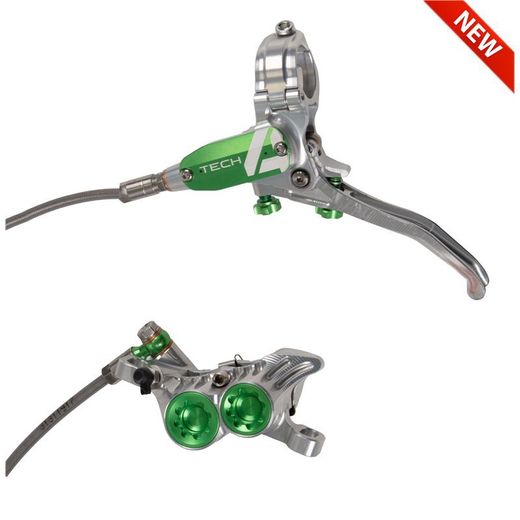 🚵‍♂️ Freno Hope Tech 4 V4 Delantero Plata/Verde – Potencia y Control Máximo Compatible E-Bike 🔥🛑