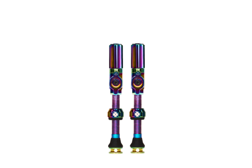 Juego de Válvulas Tubeless Muc-Off Big Bore Hybrid 45 mm 🌈 Ultra Flujo | Color Arcoíris | Máxima Compatibilidad MTB/E-Bike 🚴‍♂️🔩