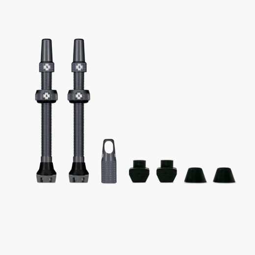 Juego Válvulas Muc-Off V2 Tubeless 44 mm Gris 🛠️🚲 | Ligeras, Resistentes y Compatibles | Mantenimiento Premium 💥