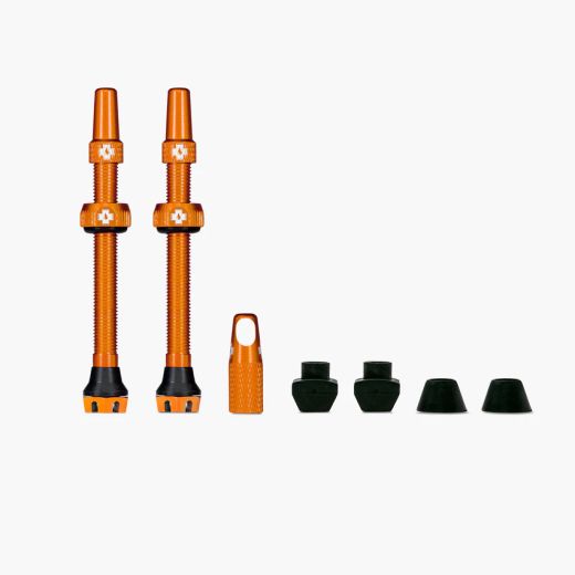 Juego Válvulas Muc-Off V2 Tubeless 60 mm Naranja 🧡🚴‍♂️ | Sellado Seguro y Alta Durabilidad