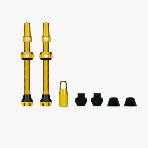 Juego de Válvulas Muc-Off V2 Tubeless 60 mm Oro 🚴✨ | Máxima Compatibilidad y Estilo Dorado 🛠️💛