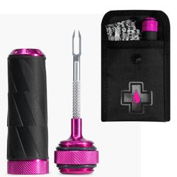 KIT CAPSULA MECHAS REPARACION TUBELESS MUC-OFF ALUMINIO ROSA (TUBELESS REPAIR CAPSULE)