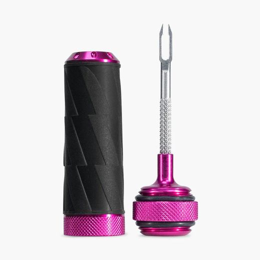 KIT CAPSULA MECHAS REPARACION TUBELESS MUC-OFF ALUMINIO ROSA (TUBELESS REPAIR CAPSULE)