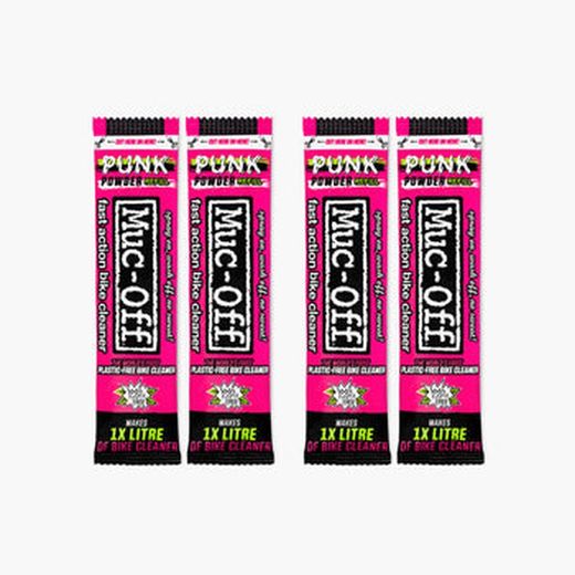 Kit Limpiador Bici Muc-Off Punk Powder + Botella "For Life" (4 Unidades)