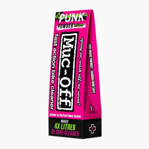 Kit Limpiador Bici Muc-Off Punk Powder + Botella "For Life" (4 Unidades)