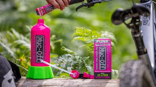 Kit Limpiador Bici Muc-Off Punk Powder + Botella "For Life" (4 Unidades)