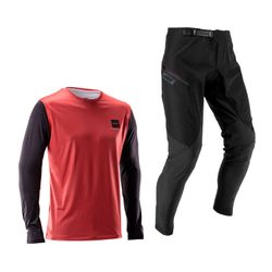 🛡️❤️ Kit MTB Leatt Gravity 1.0 Mini Rojo Dusty – Protección completa para jóvenes riders 🚵‍♂️✨