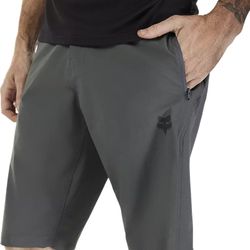 🚵‍♂️🦊 Pantalones Cortos Fox Ranger con Forro 🌿✨  Comodidad y Rendimiento para MTB Gris Sombra Oscuro