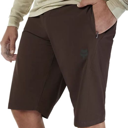 🚵‍♂️🦊 Pantalones Cortos Fox Ranger con Forro 🌿✨ Comodidad y Rendimiento para MTB Marrón cacao