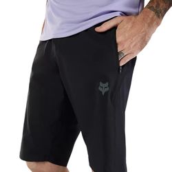 🚵‍♂️🦊 Pantalones Cortos Fox Ranger con badana 🌿✨ Comodidad y Rendimiento para MTB Negros