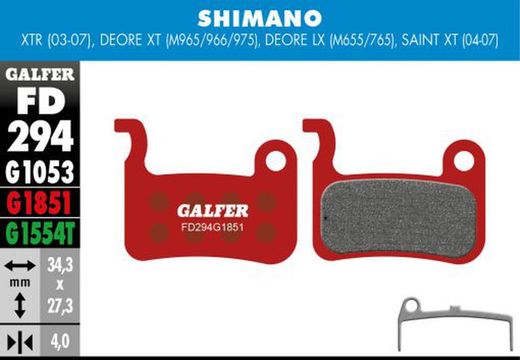Pastillas Galfer Advance Shimano Deore Xt - Lx