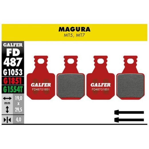 Pastillas De Freno Galfer Magura Advance Mt5-Mt7 Con Tornillo