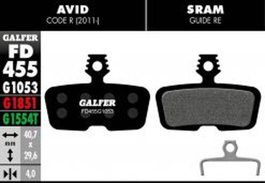 Pastillas De Freno Galfer Standard Avid Code R 2011