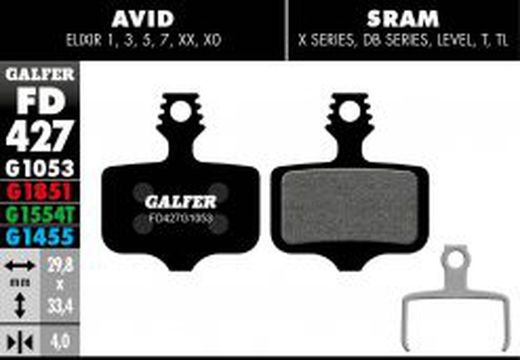 🛑 Pastillas de Freno Galfer Standard para Avid/SRAM Elixir, DB, Level T, T y TL 🚴‍♂️🔥