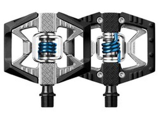 Pedales Crank Brothers Double Shot 2 Negro & Gris / Blue Spring
