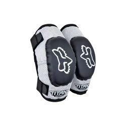 🛡️🌸 Coderas Fox Titan Peewee M/L Negro/Plata – Protección Ligera para Pequeños Aventureros