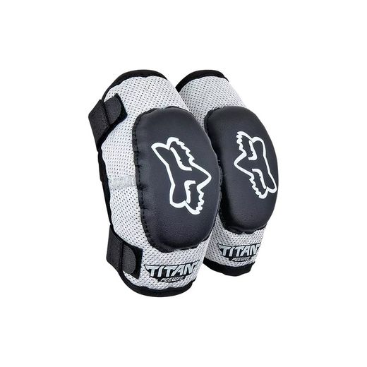 🛡️🌸 Coderas Fox Titan Peewee M/L Negro/Plata – Protección Ligera para Pequeños Aventureros